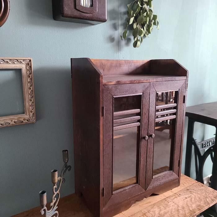 昭和レトロ・古家具・古道具・ガラスキャビネット・ガラス棚・木製