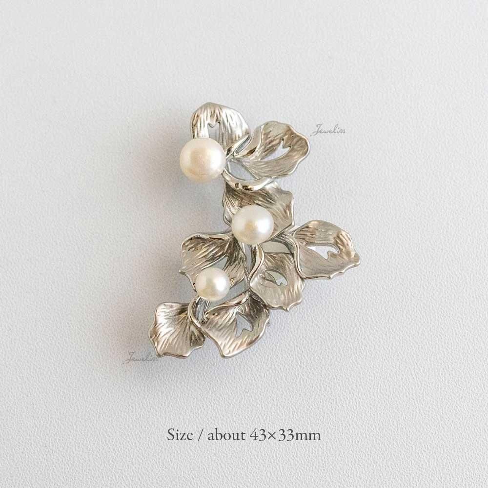 Jeweliss ブローチ パルム Palme 淡水パール シルバー ゴールド