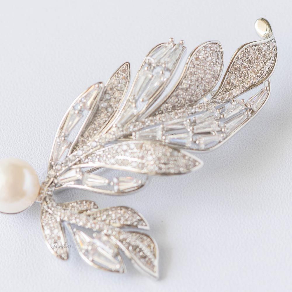 Jeweliss リーフ 淡水パール ブローチ ブローチ専門店 ジュエリス 公式