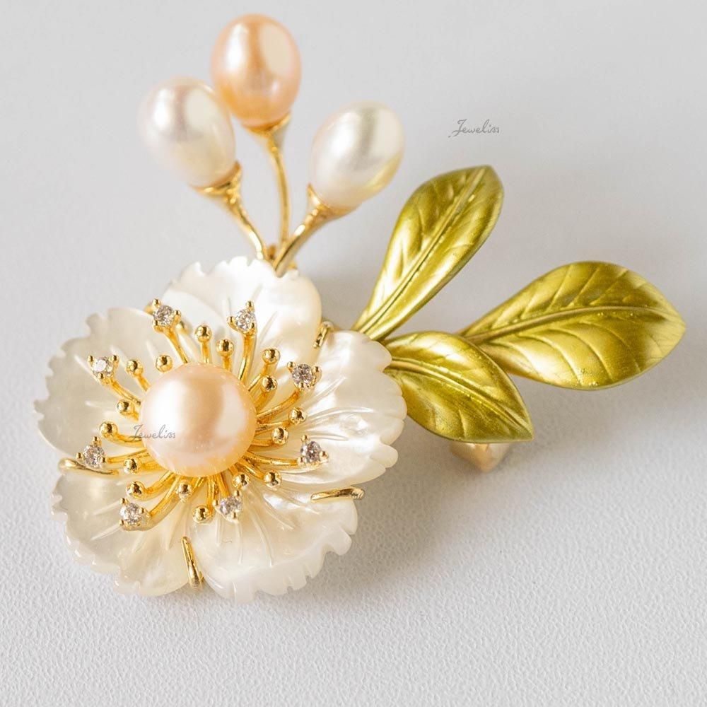 Jeweliss セレジェイラ 桜 淡水パール ブローチ サクラ ブローチ専門店