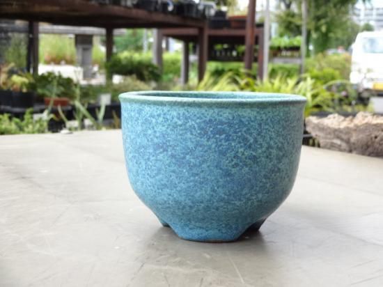 伝市鉢 コウロ型青銅マット3号(全掛け釉薬)(5) - 原田園芸 (haradaengei)