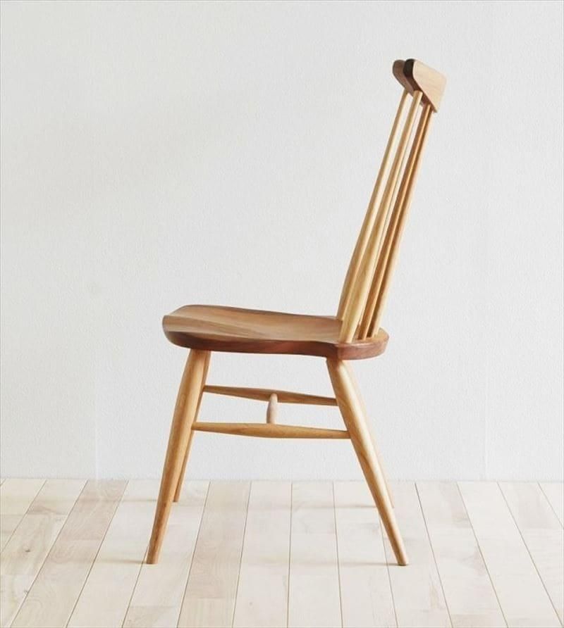 高山ウッドワークス W552 comb back side chair／ウォールナット＋