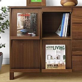 W1056mm】ブックシェルフ ディスプレイラック チェスト レコードラック