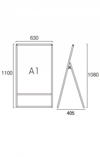 バリウススタンド看板 A1片面 - 大阪堺市で日本製看板を製造・販売