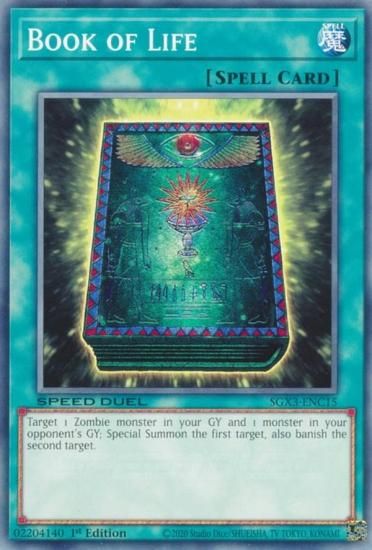 遊戯王 SGX3-ENC15 生者の書－禁断の呪術－ Book of Life (英語版 1st