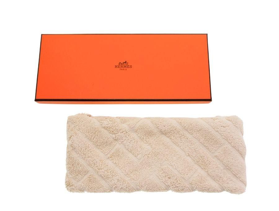 エルメス カレ・タオル ステアーズ タオルハンカチ 32×30 ナチュラル
