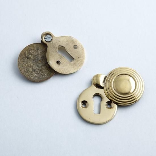 真鍮の鍵穴プレート 店舗ドアなどに 英国アンティーク 複数在庫あり k4