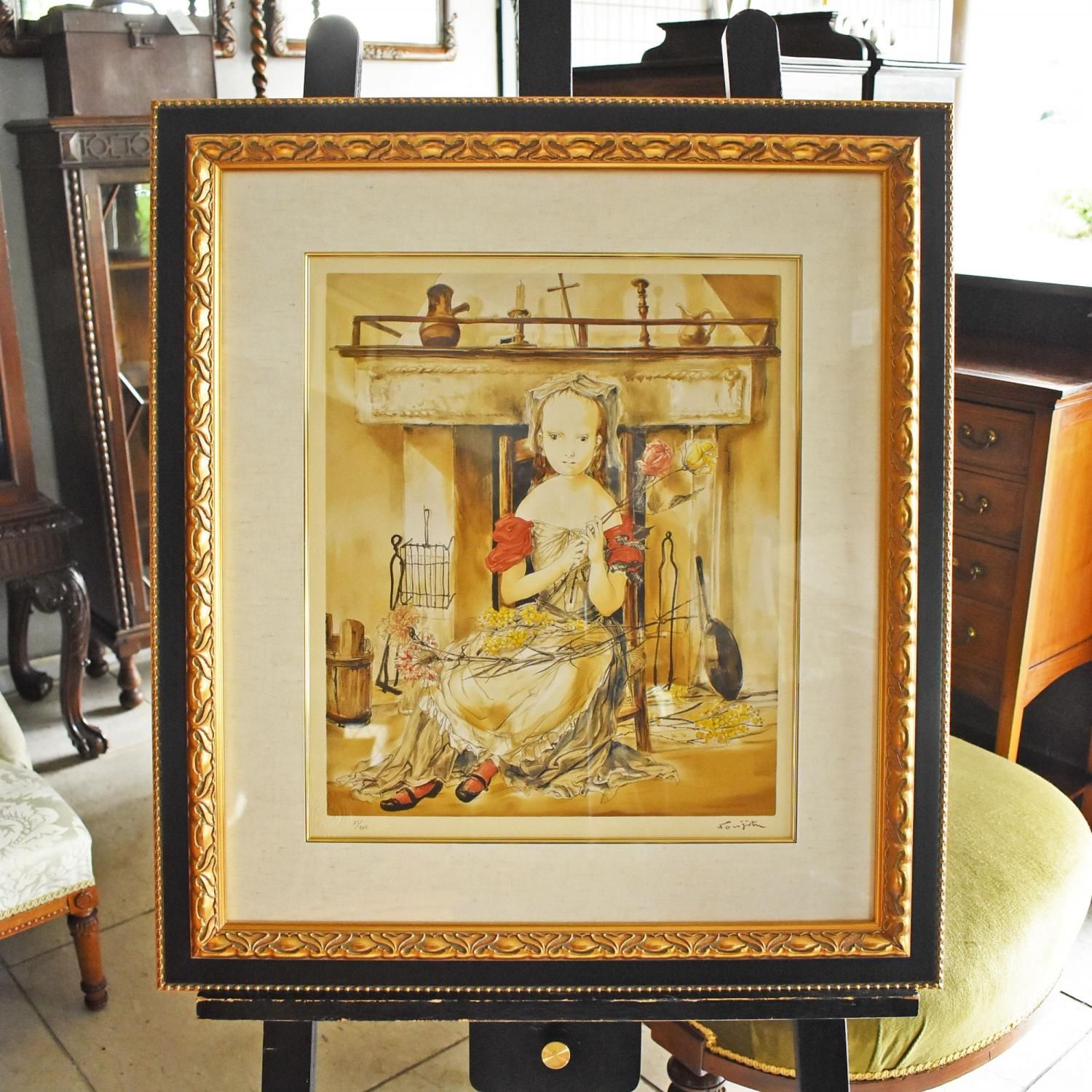 ☆ 森崎 幸 ☆「 薔 薇 」油絵SM独立美術会員