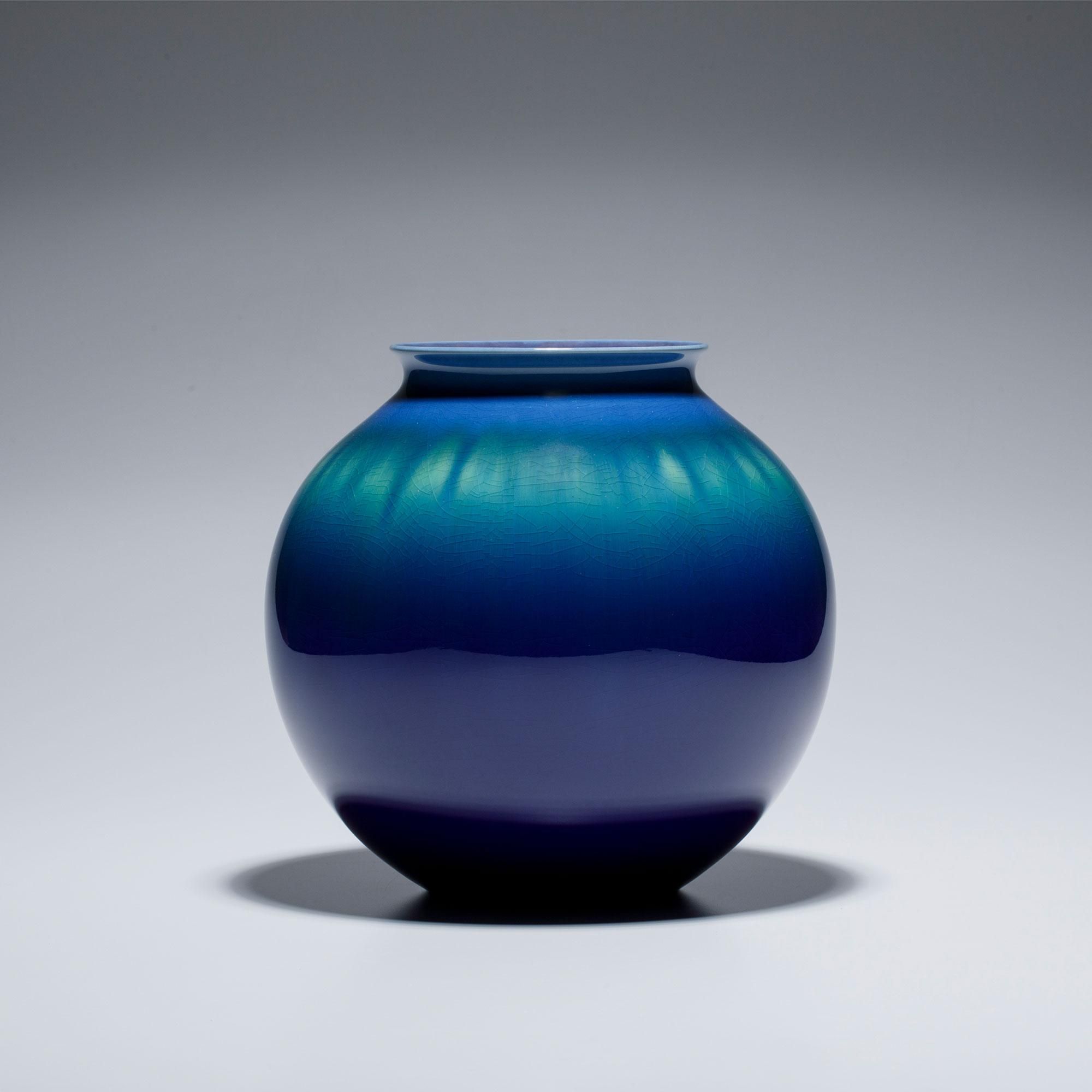 人間国宝 三代徳田八十吉 (正彦) 耀彩 壷 九谷焼 花入 花瓶 壺 楽天