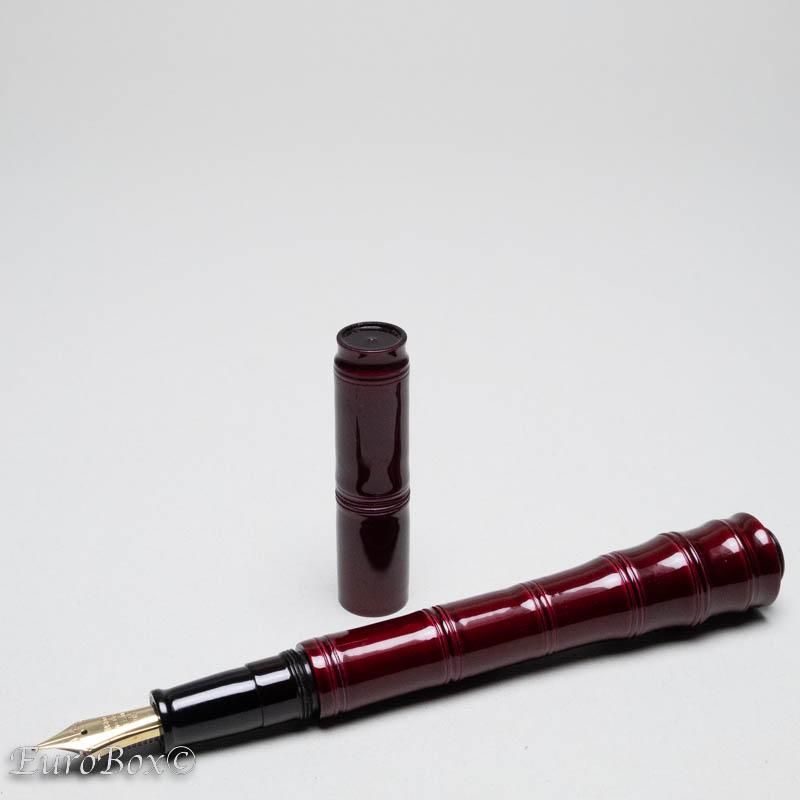 大橋堂 手作り万年筆 朱竹 漆 Ohashido Shuchiku-také (Red Lacquer