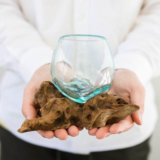 流木インテリア ガラスオブジェ Sサイズ 【オブジェ 観葉植物 花瓶】
