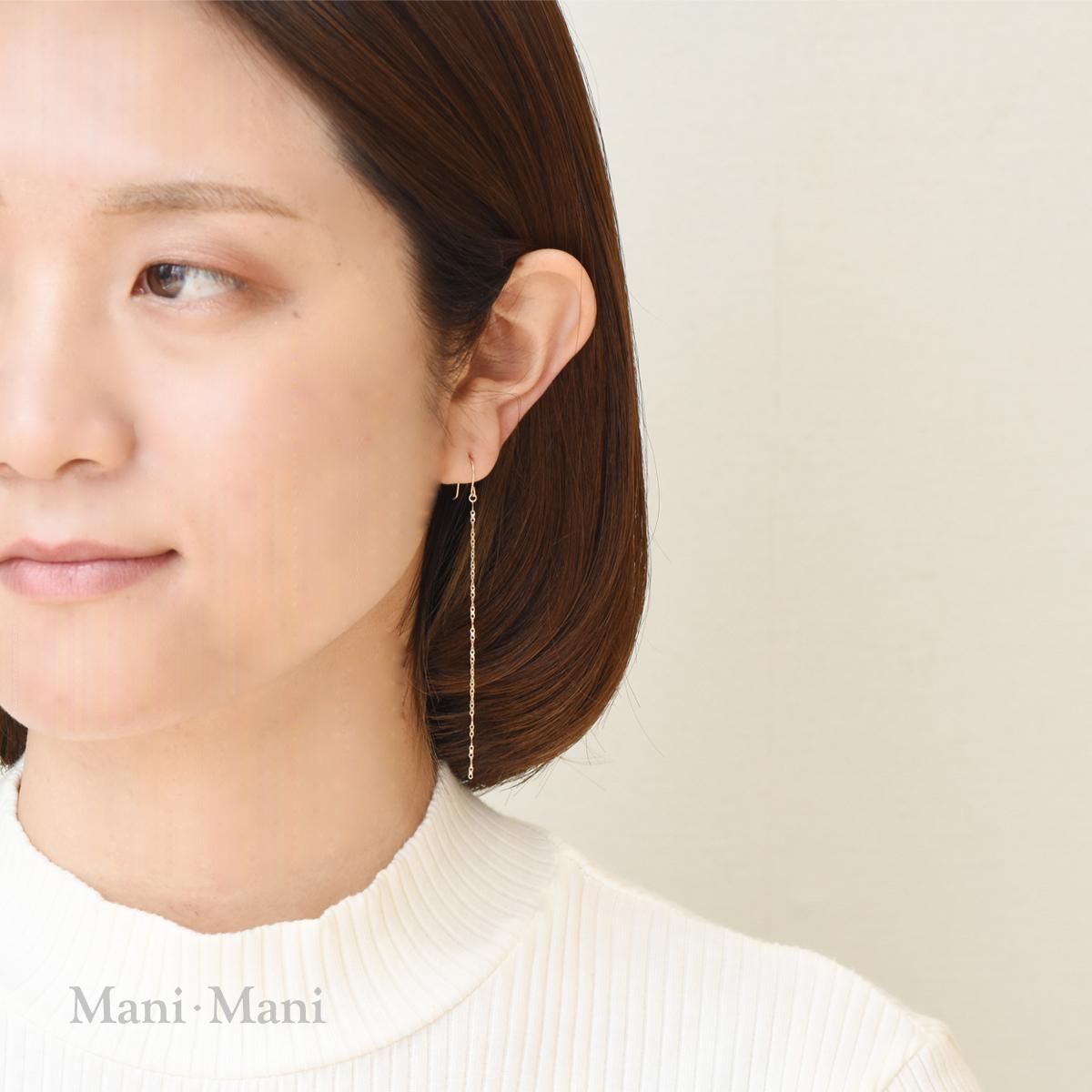 K10YG ロングチェーンピアス（インフィニティ）