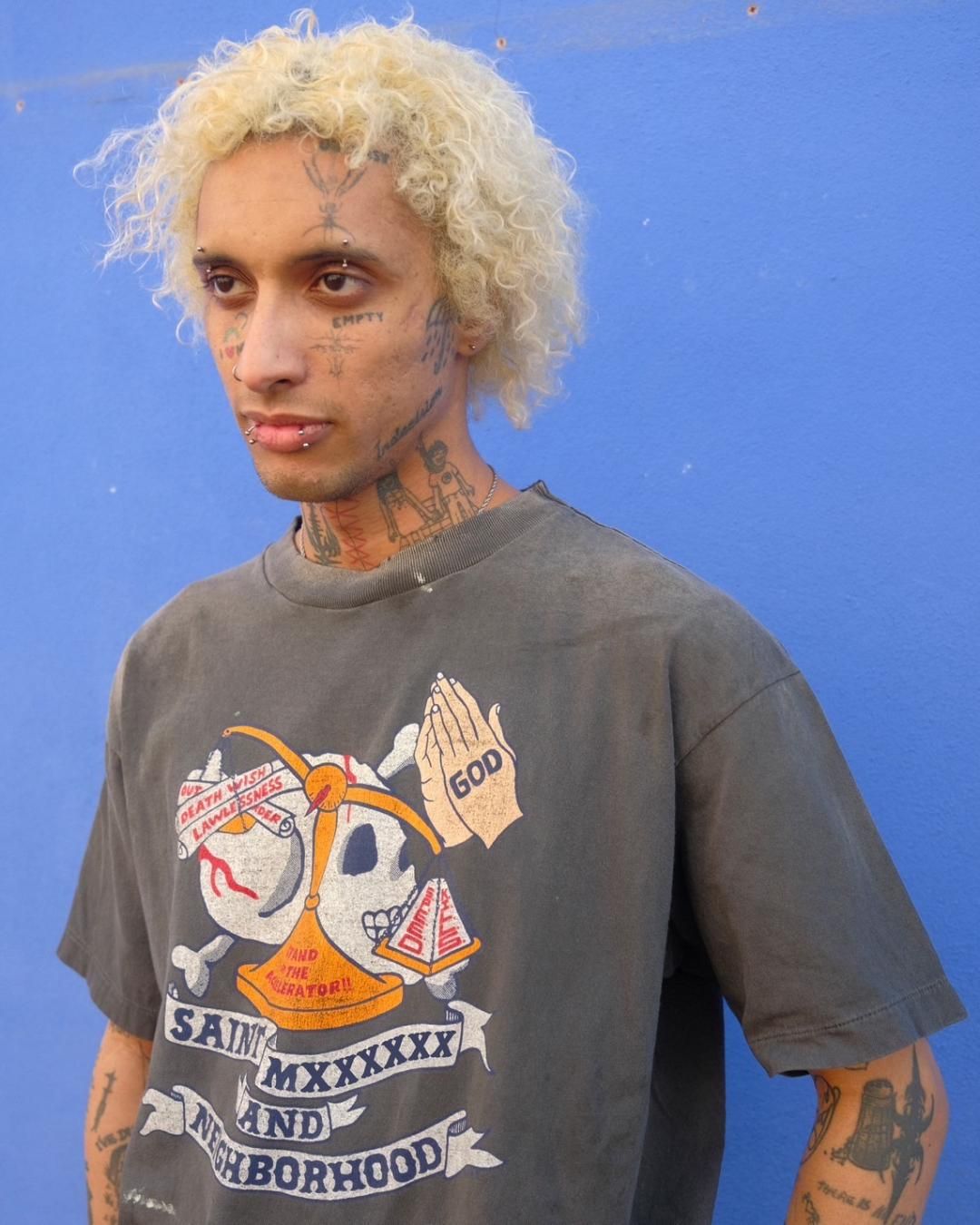 SAINT Mxxxxxx × NEIGHBORHOOD｜STHD . SS TEE PRAY｜BLACK｜2025春夏