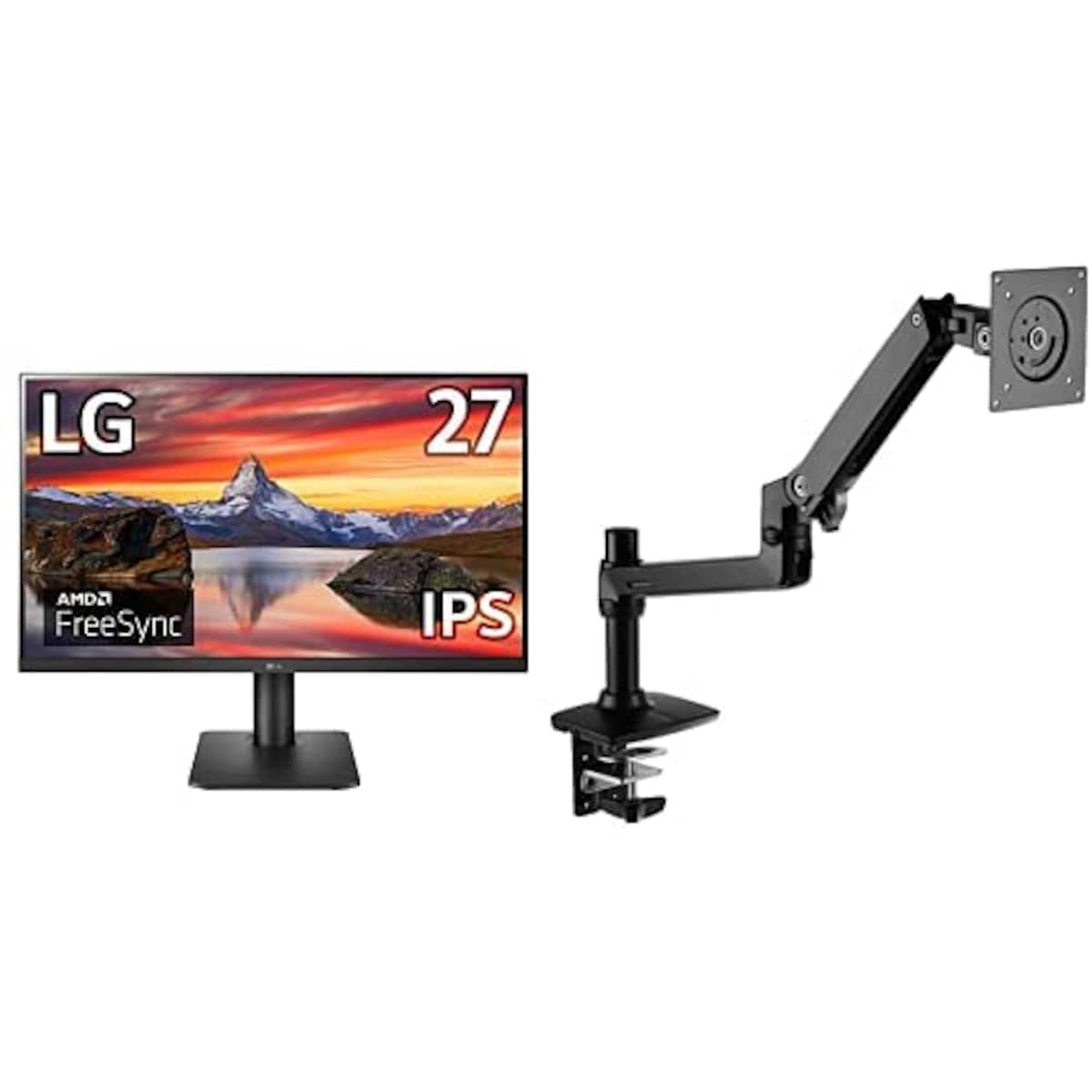 LG 27インチゲーミングモニター WQHD/144hz モニターアームセット LG