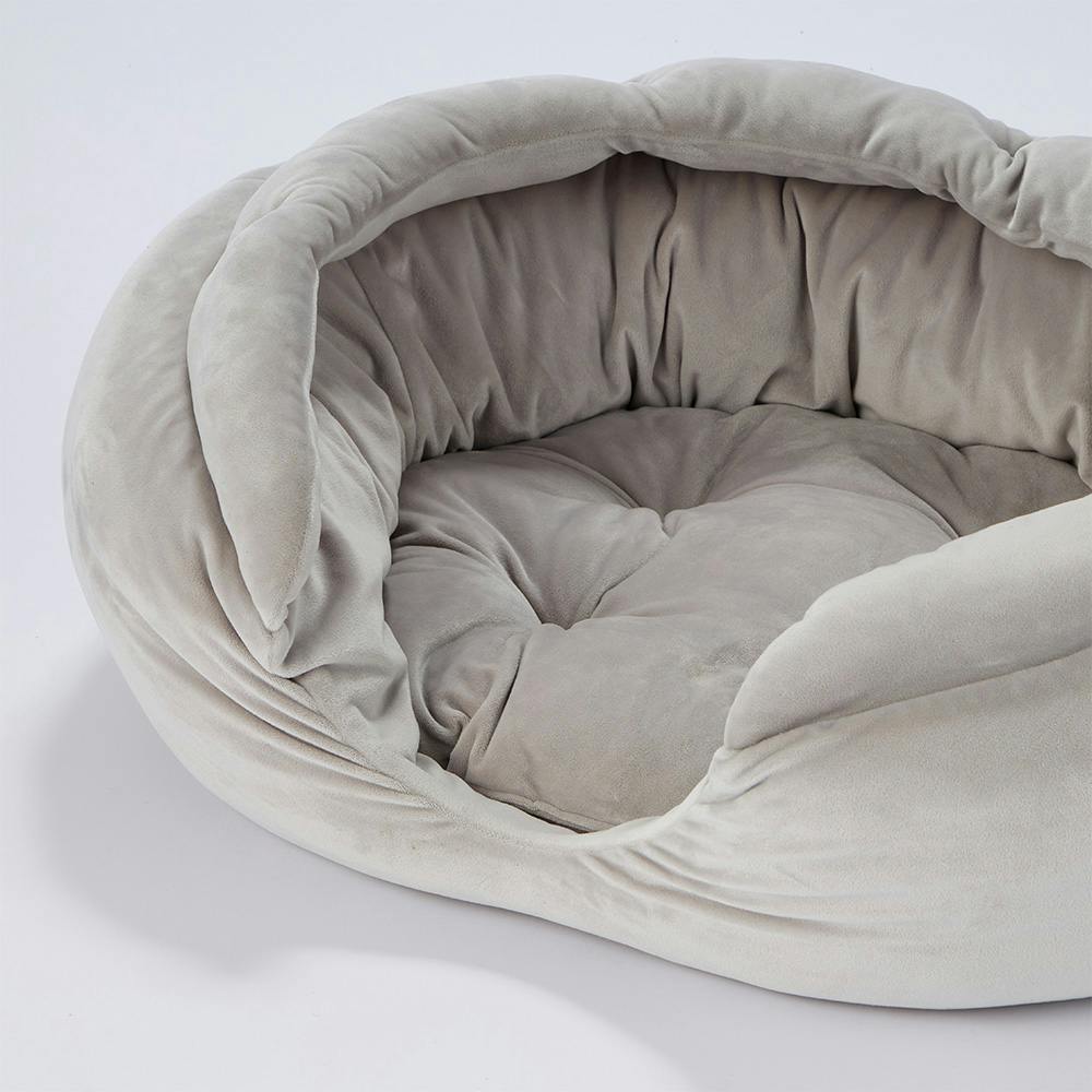 ペットのためのオーバル型ベッド LLサイズ グレー | ペットベッド