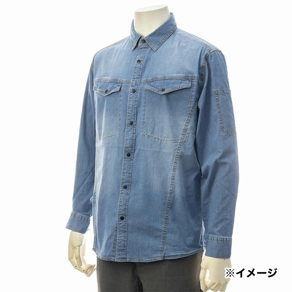ストレッチデニムシャツ ブルー 3L | 作業着・作業服・安全靴 通販