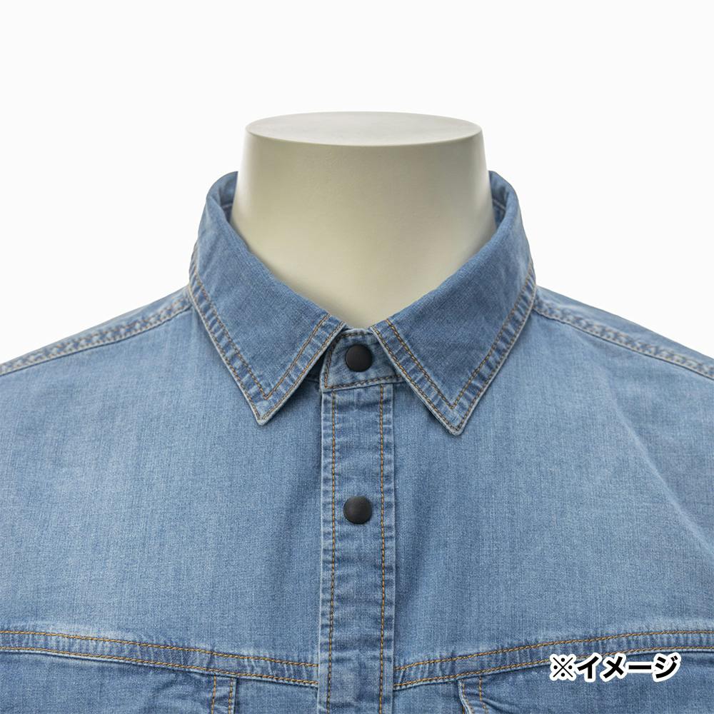 ストレッチデニムシャツ ブルー 3L | 作業着・作業服・安全靴 通販