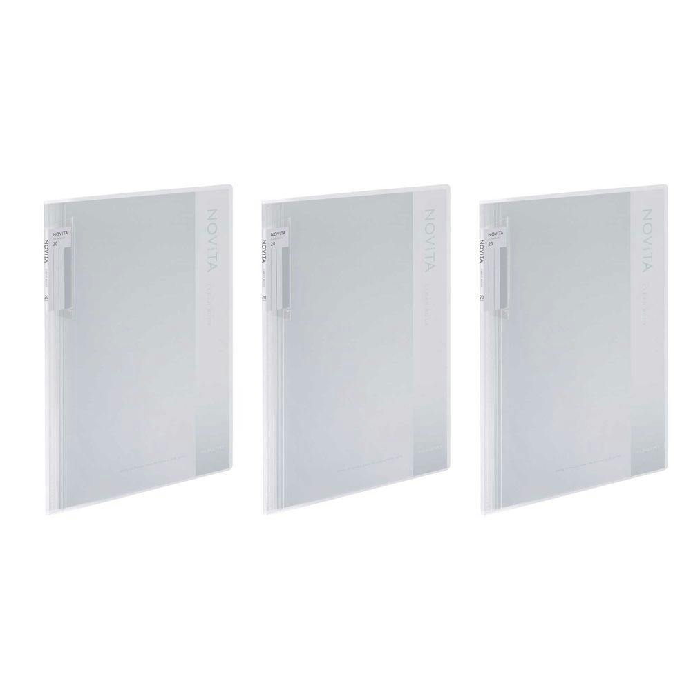 コクヨ クリヤーブック ノビータ A4 20ポケット 透明 3冊 | 文房具