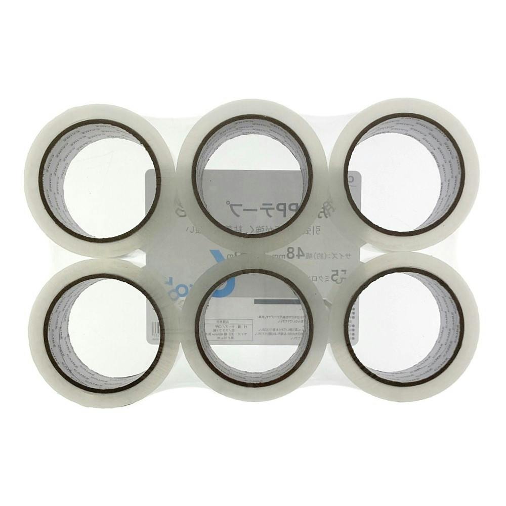 カインズ 透明OPPテープ 梱包用 55ミクロン 幅48mm 長さ50m 6巻 | 接着