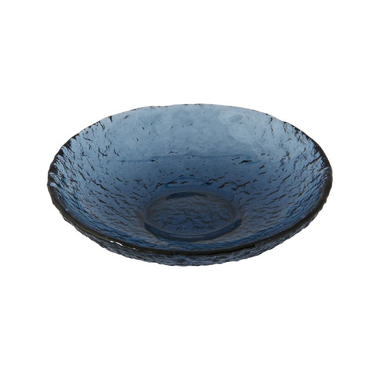 車窓ガラス プレート 15cm リサイクルガラス 江戸硝子 岩澤硝子 藍花