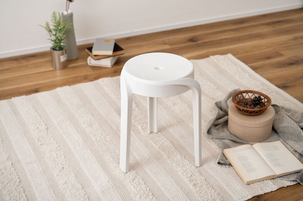 東谷 Room Essence スツール ホワイト Size：35.5×35.5×45.5 椅子