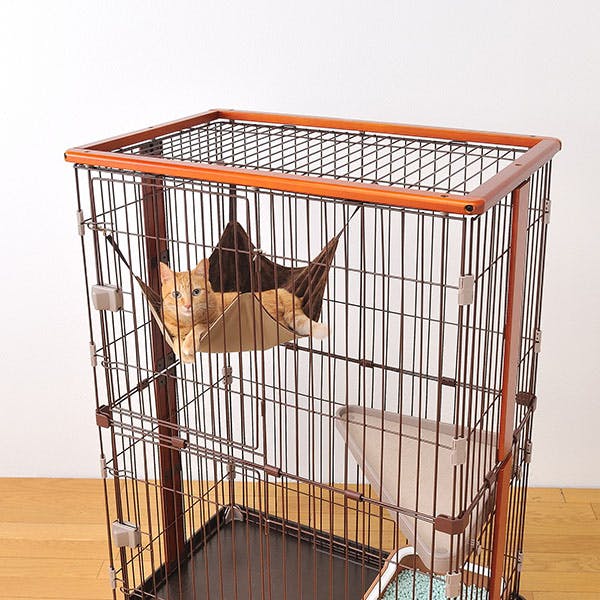 ウッドワンサークル キャット 2段タイプ 天井付き 通気性 ロック付き