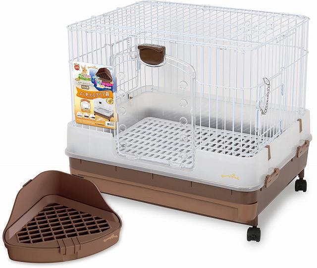 ミニマルランド うさぎのカンタンおそうじケージH50B 三角形トイレ