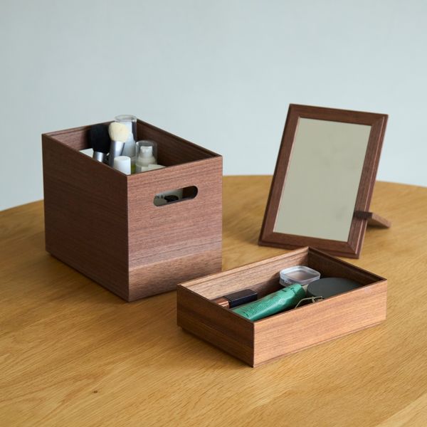 丹野製作所/メイクボックス「まつめ」大・小・鏡付き蓋セット -自由に