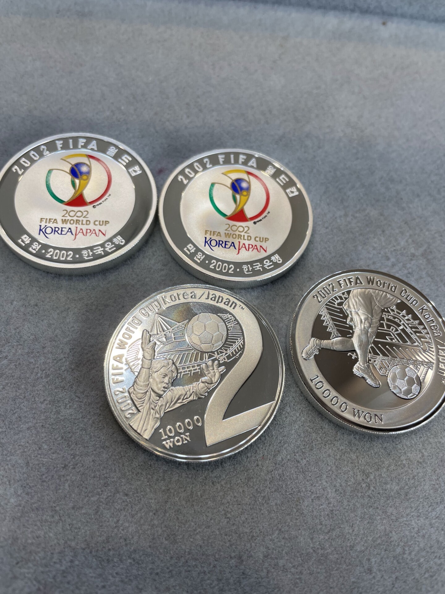 2002 FIFA WORLD CUP KOREA/JAPAN 銀貨4種セット 貴重な記念品：2002 FIFA