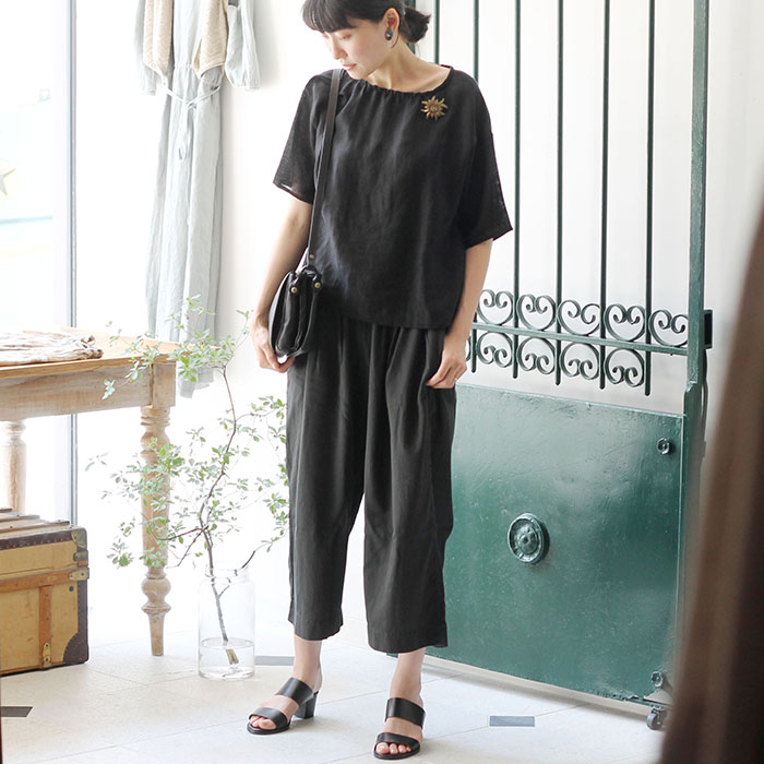 リゼッタlisetteドット柄ガウチョパンツ ダークグレー 教えてリゼッタ