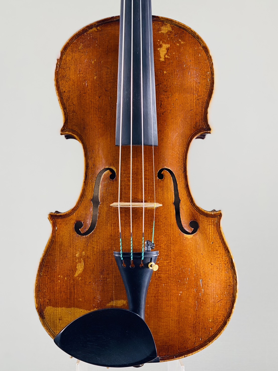 調整済】オールドバイオリン弓 4/4 オープンフロッグ 黒茶馬毛 調整済