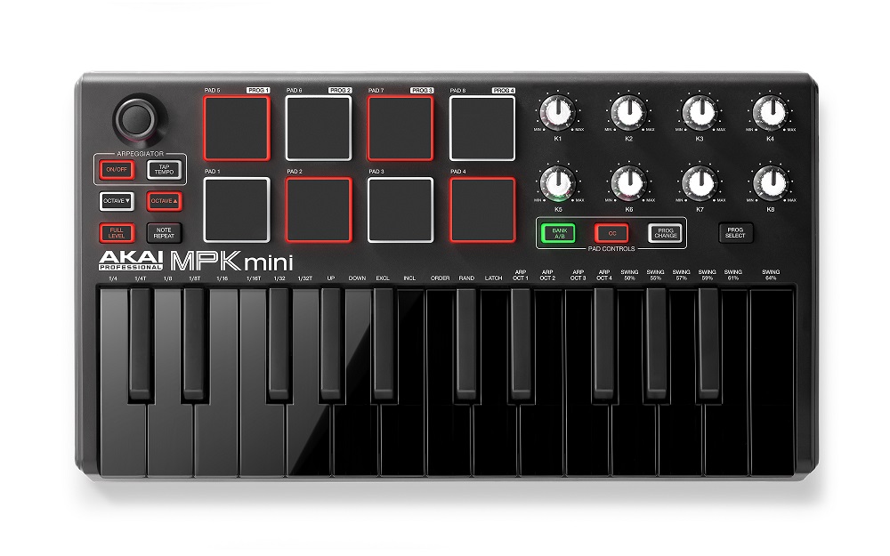 AKAI MPK Mini MK2 Black | 人気MIDIキーボード/パッドコントローラー