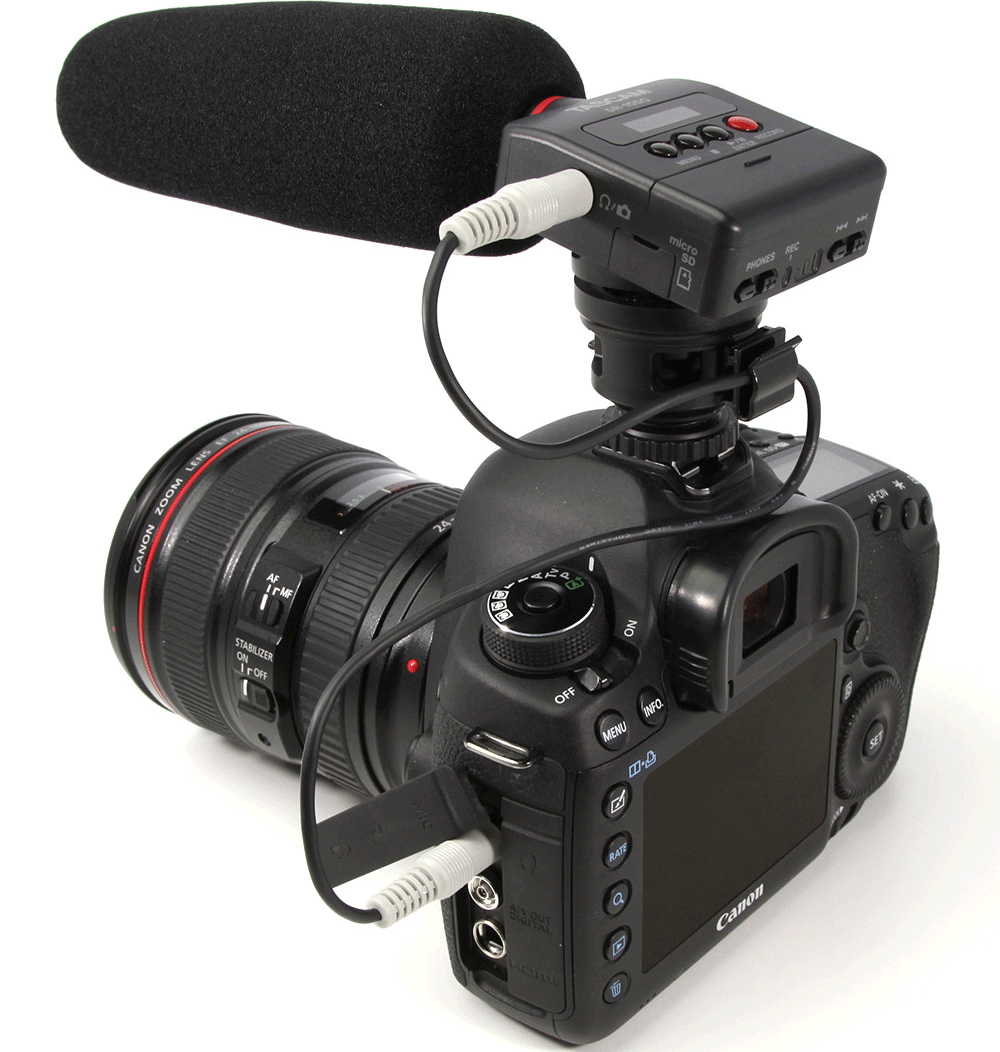 音質重視の動画撮影に向けて一眼レフ用ショットガンマイクレコーダー