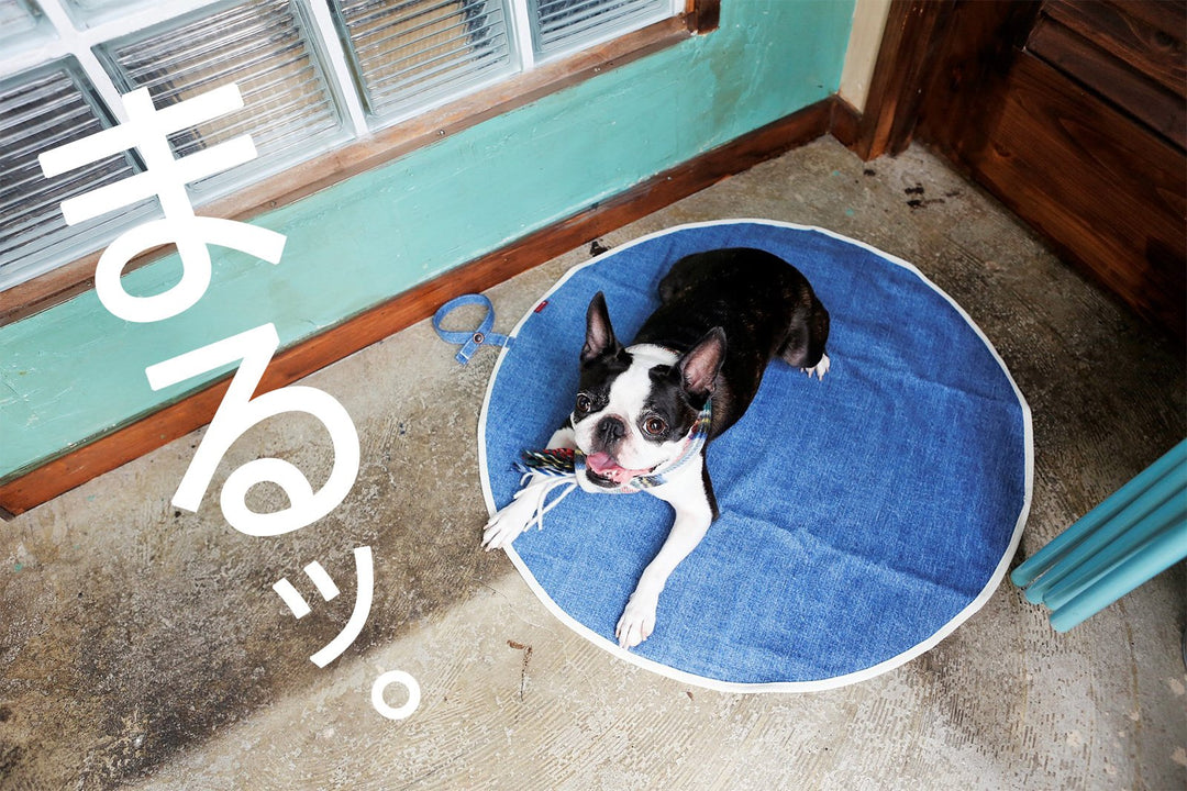 デニムの円形カフェマット｜ドッグアパレルの INUTO – INUTO（イヌト）