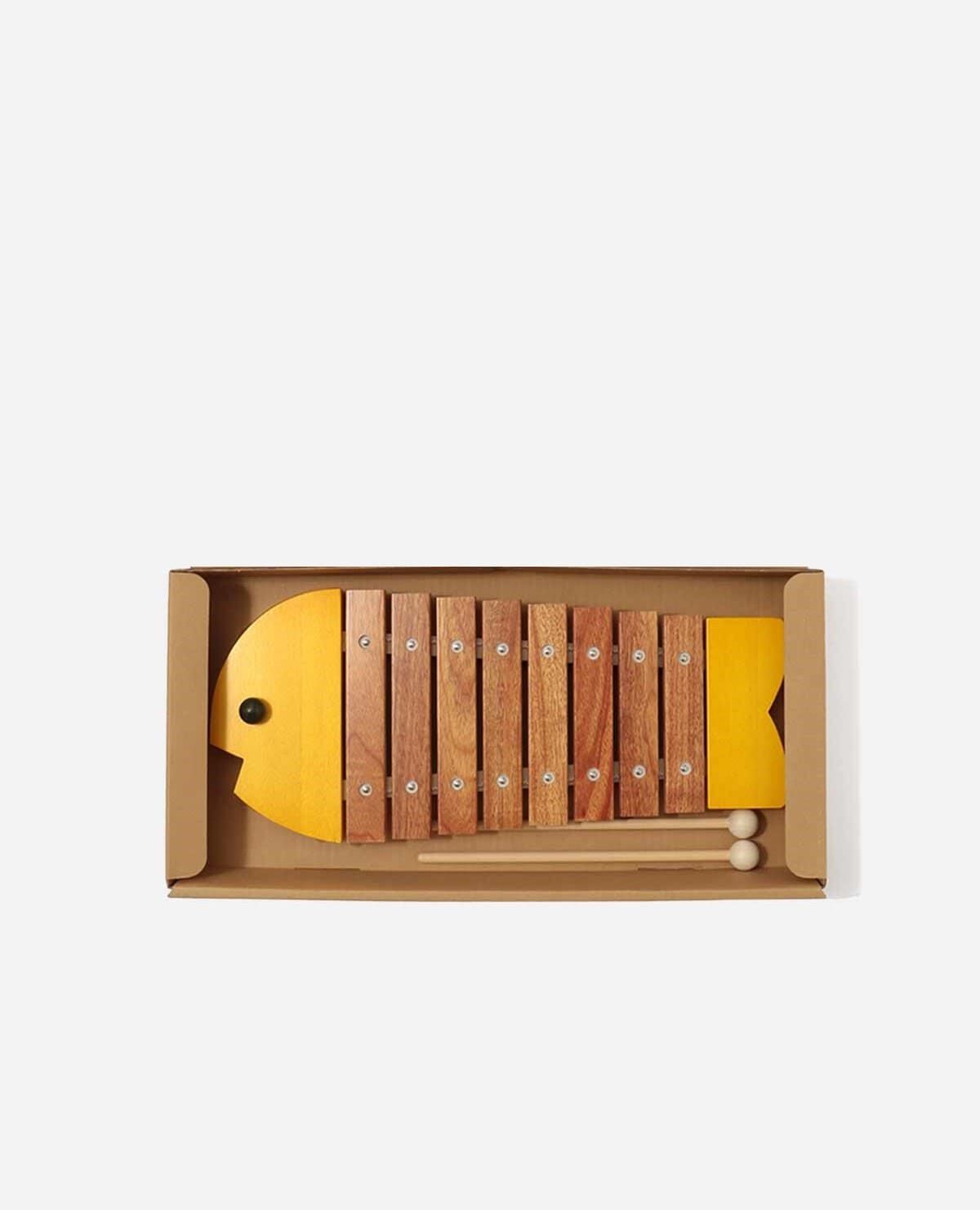 おさかな シロフォン 木琴 おもちゃ イエロー｜ボーネルンド