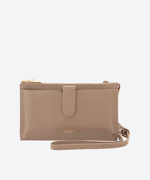 リザード型押レザー 横型スマートフォンポシェット ADRIA／V