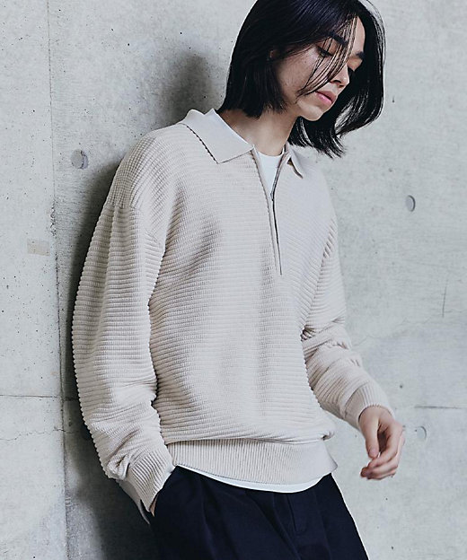 ハーフジップニットポロシャツ（2002548827） | tk. TAKEO