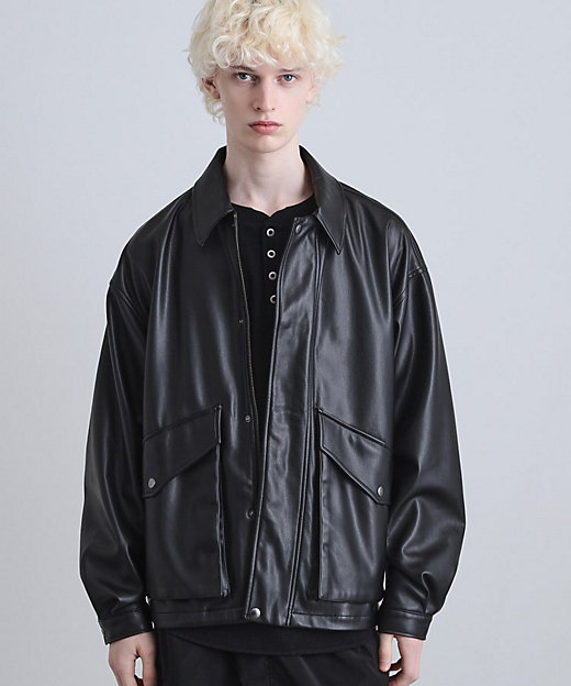 フェイクレザーフライトジャケット（2002548954） | tk