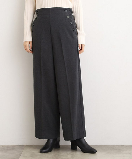 洗える／あったか】美シルエットなマリンワイドパンツ