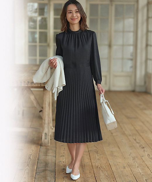 洗える】クリスタルアムンゼン ウエスト切り替え ワンピース