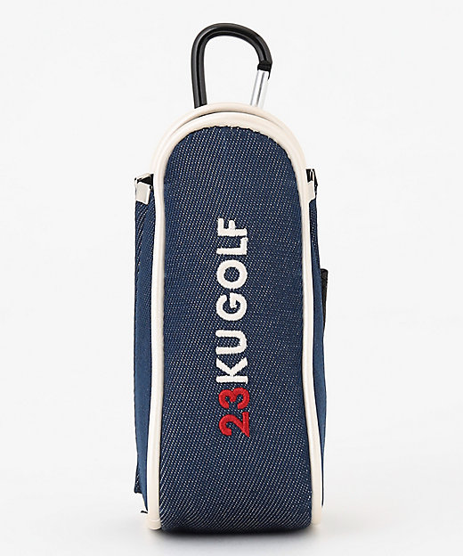 磁石で開閉【UNISEX】合皮×デニム調ボールポーチ