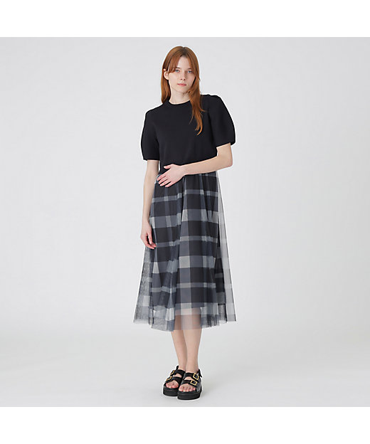 ブルーレーベルクレストブリッジ✨ソフトチュールパンツ チェック