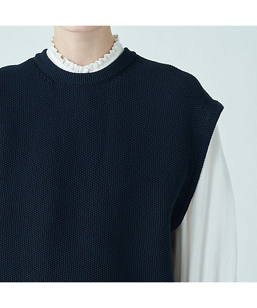 モスステッチ バックオープンベスト | maison TOMORROWLAND/メゾン