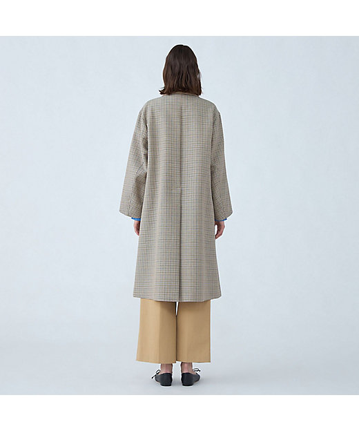 コットンリバーチェック ダブルブレストコート | maison TOMORROWLAND