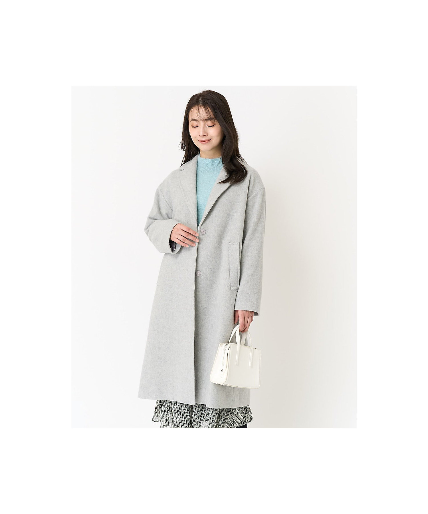 小さいサイズ】ウールモッサ ロングチェスターコート | MK MICHEL