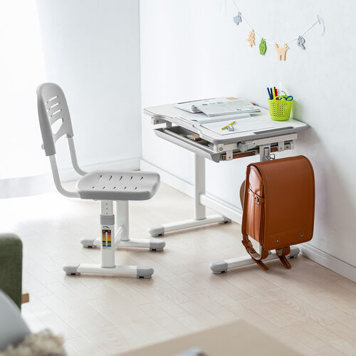 学習机&椅子セット 引き出し付き 角度・高さ調整 100-DESKN016W【イス
