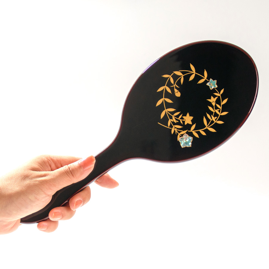 2550 深川製磁 瑠璃地金彩桜 手鏡 未使用 【公式通販】