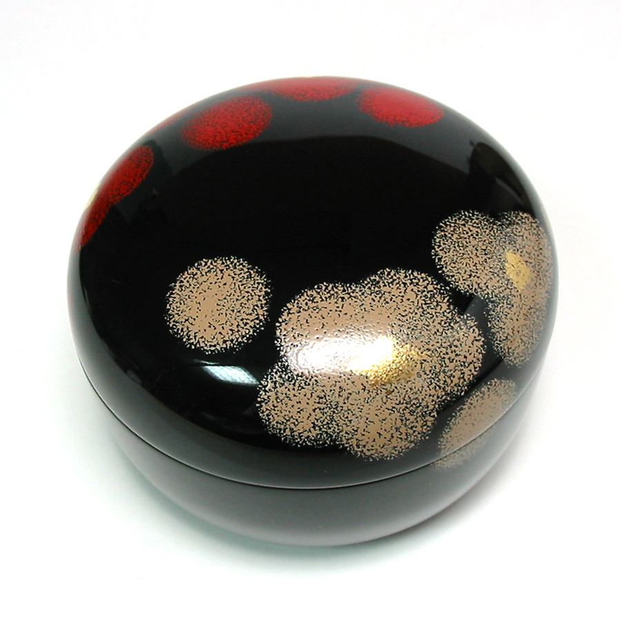 乾漆菓子器 朱溜、黒の二点 (未使用 新品同様) 乾漆菓子器 朱溜、黒の