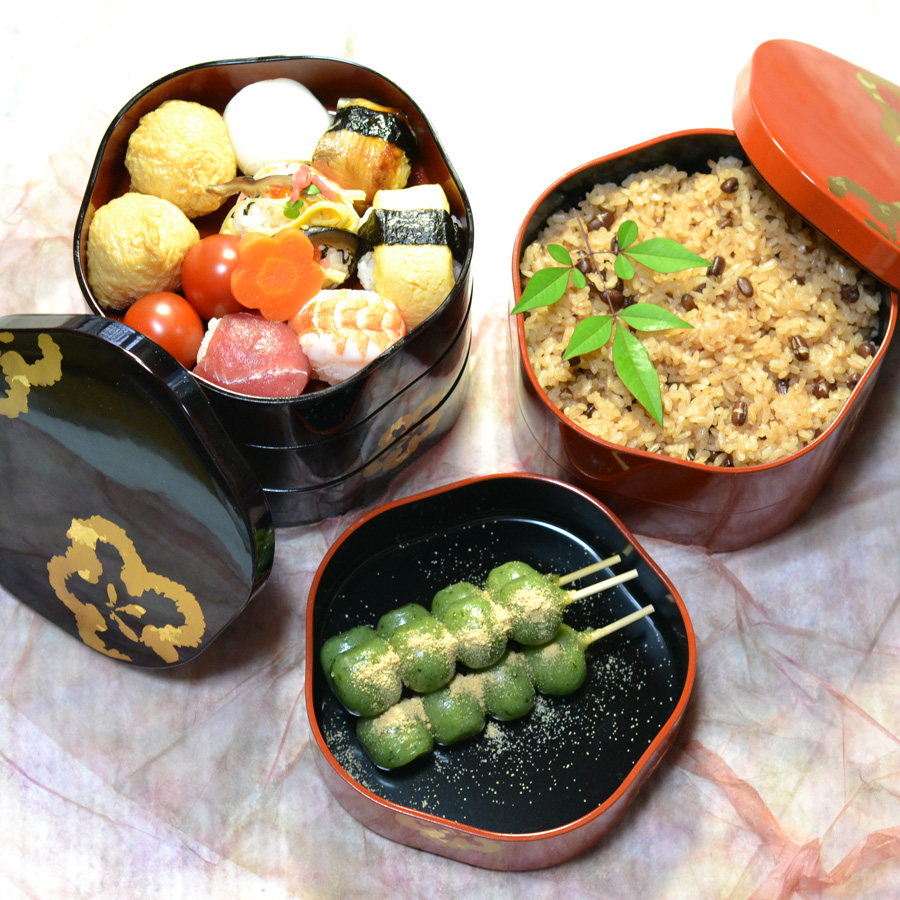 梅型三段重箱 当店ベストセラーお重箱 FC32-2/3 漆器の井助