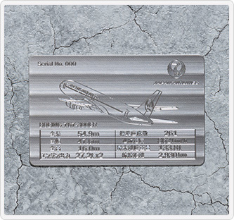 JALとっておきの逸品｜JALフリート記念チタンプレート（767-300ER）: JAL